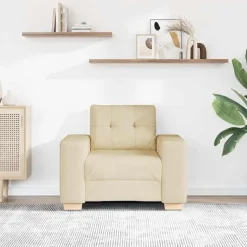 vidaXL sofastol 100x78x80 cm stof cremefarvet