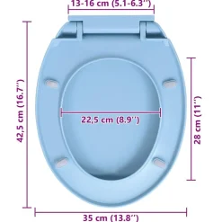vidaXL soft close toiletsæde oval blå