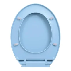 vidaXL soft close toiletsæde quick release oval blå