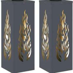 vidaXL Solar LED sti lys 2 pcs Antracit Koldvalset Stål