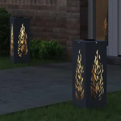 vidaXL Solar LED sti lys 2 pcs Antracit Koldvalset Stål