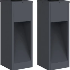 vidaXL Solar Led Sti Lys 2 pcs Antracit Koldvalset Stål