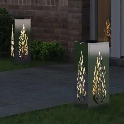 vidaXL Solar LED sti lys 2 pcs Sølv Rustfrit stål