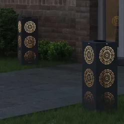 vidaXL Solar LED sti lys 2 pcs Antracit Koldvalset Stål