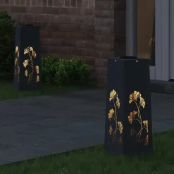vidaXL Solar LED sti lys 2 pcs Antracit Koldvalset Stål