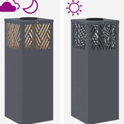 vidaXL Solar LED sti lys 2 pcs Antracit Koldvalset Stål