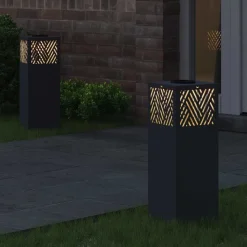 vidaXL Solar LED sti lys 2 pcs Antracit Koldvalset Stål