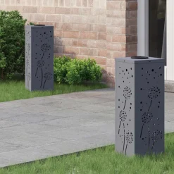 vidaXL Solar LED sti lys 2 pcs Antracit Koldvalset Stål