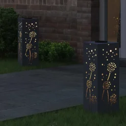 vidaXL Solar LED sti lys 2 pcs Antracit Koldvalset Stål
