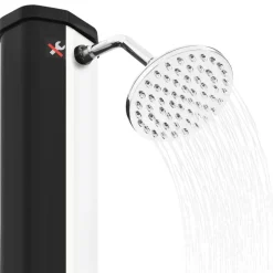 vidaXL solopvarmet udendørsbruser med brusehoved og hane 35 l