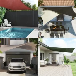 vidaXL Solsejl HDPE rektangulær 2x4 m beige