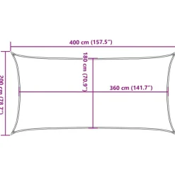 vidaXL Solsejl HDPE rektangulær 2x4 m beige