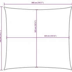 vidaXL solsejl Oxfordstof firkantet 3,6 x 3,6 m beige