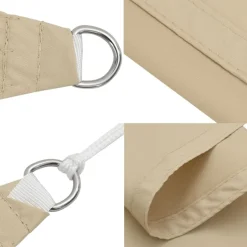 vidaXL solsejl Oxfordstof rektangulær 2 x 4 m beige