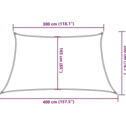 vidaXL solsejl 3/4x2 cm 160 g/m² HDPE antracitgrå