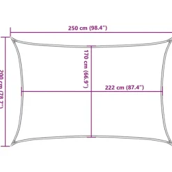 vidaXL solsejl 2,5x2 m 100 % polyesterstof lysegrå