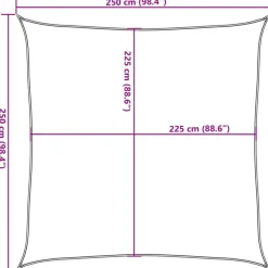 vidaXL solsejl 2,5x2,5 m 160 g/m² HDPE mørkegrøn