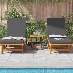 vidaXL Solstol 2 pcs Brun 65 x 199 x 84 cm Massivt Akacietræ