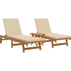 vidaXL Solstol 2-person 3 pcs Brun Massivt Akacietræ