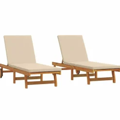 vidaXL Solstol 2-person 2 pcs Brun Massivt Akacietræ
