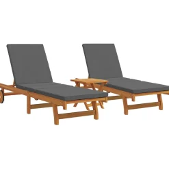 vidaXL Solstol 2-person 3 pcs Brun Massivt Akacietræ