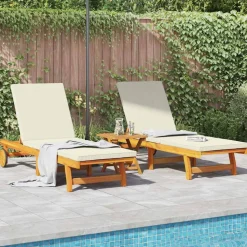 vidaXL Solstol 2-person 2 pcs Brun Massivt Akacietræ