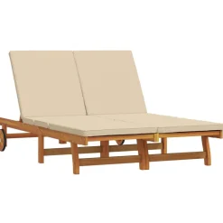 vidaXL Solstol 2-person Brun 63 x 199 x 85 cm Massivt Akacietræ