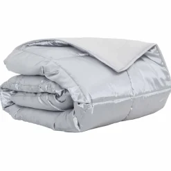vidaXL Sommer dyne Sølv 135 x 200 cm Satin og Mikrofiber