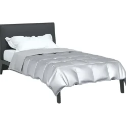 vidaXL Sommer dyne Sølv 135 x 200 cm Satin og Mikrofiber