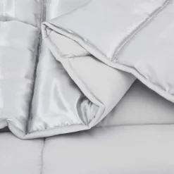 vidaXL Sommer dyne Sølv 135 x 200 cm Satin og Mikrofiber
