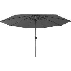 vidaXL Sonnenschirm mit LED-Beleuchtung 400 cm antracitgrå