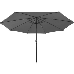 vidaXL Sonnenschirm mit LED-Beleuchtung 400 cm antracitgrå