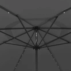 vidaXL Sonnenschirm mit LED-Beleuchtung 400 cm antracitgrå