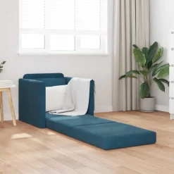 vidaXL Sovesofa Blå 74 x 77 x 81 cm Fløjl