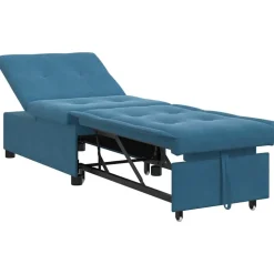 vidaXL Sovesofa Blå 194 x 67 x 82 cm Fløjl