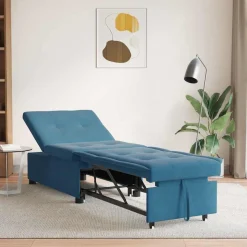 vidaXL Sovesofa Blå 194 x 67 x 82 cm Fløjl