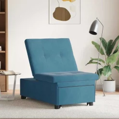 vidaXL Sovesofa Blå 194 x 67 x 82 cm Fløjl