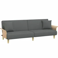 vidaXL sovesofa med armlæn stof mørkegrå