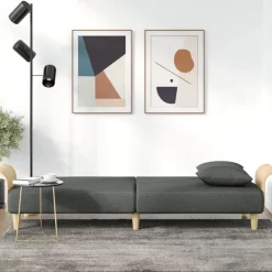 vidaXL sovesofa med armlæn stof mørkegrå