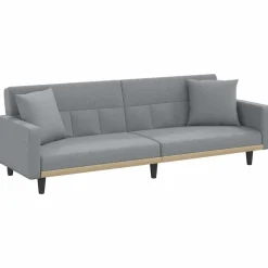 vidaXL sovesofa med hynder stof lysegrå