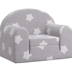 vidaXL sovesofa til børn blødt plys med stjerner lysegrå