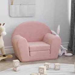 vidaXL sovesofa til børn blødt plys lyserød