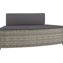 vidaXL spabænke med hynder 2 stk. polyrattan grå