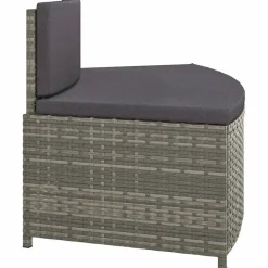 vidaXL spabænke med hynder 2 stk. polyrattan grå