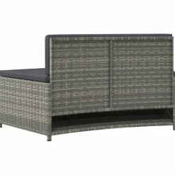 vidaXL spabænke med hynder 2 stk. polyrattan grå