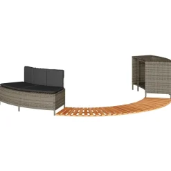 vidaXL spakant polyrattan og massivt akacietræ grå