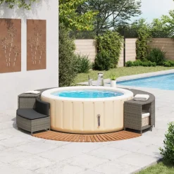 vidaXL spakant polyrattan og massivt akacietræ grå