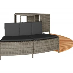 vidaXL spakant polyrattan og massivt akacietræ grå