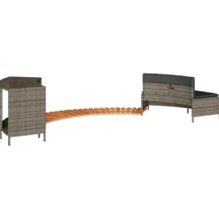 vidaXL spakant polyrattan og massivt akacietræ grå