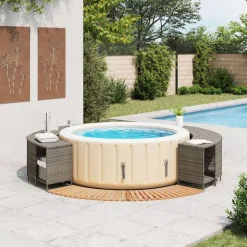 vidaXL spakant polyrattan og massivt akacietræ grå
